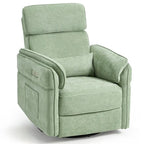 EROMMY Power Swivel Rocker Recliner Chair with Adjustable Headrest and Armrests, USB & Type-C Charging, Nursery Glider Recliner