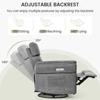 EROMMY Power Swivel Rocker Recliner Chair with Adjustable Headrest and Armrests, USB & Type-C Charging, Nursery Glider Recliner