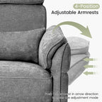 EROMMY Power Swivel Rocker Recliner Chair with Adjustable Headrest and Armrests, USB & Type-C Charging, Nursery Glider Recliner