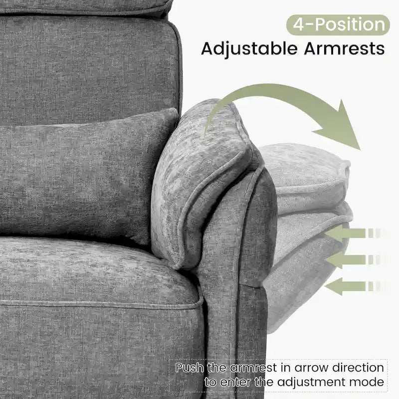 EROMMY Power Swivel Rocker Recliner Chair with Adjustable Headrest and Armrests, USB & Type-C Charging, Nursery Glider Recliner