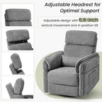 EROMMY Power Swivel Rocker Recliner Chair with Adjustable Headrest and Armrests, USB & Type-C Charging, Nursery Glider Recliner