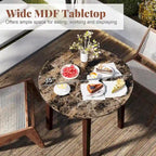 Gymax 35  Kitchen Table Round Dining Table w/ Marble-textured Veneer