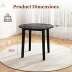 Gymax 35  Kitchen Table Round Dining Table w/ Marble-textured Veneer