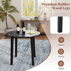 Gymax 35  Kitchen Table Round Dining Table w/ Marble-textured Veneer