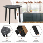 Gymax 35  Kitchen Table Round Dining Table w/ Marble-textured Veneer