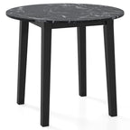 Gymax 35  Kitchen Table Round Dining Table w/ Marble-textured Veneer