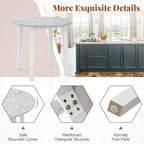 Gymax 35  Kitchen Table Round Dining Table w/ Marble-textured Veneer