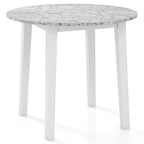 Gymax 35  Kitchen Table Round Dining Table w/ Marble-textured Veneer