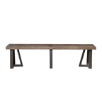 Black Metal Leg Natural Pine Wood Dining Bench Rustic Distressed - 14 D x 75 W x 18 H