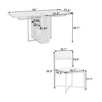 Extendable Dining Table Set for 4Modern Compact Dining Set w/Foldable Dining Table