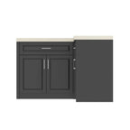 Efficient Corner Kitchen Cabinet L-Shape Kitchen Island: Ample Storage with Smooth - sliding Drawers,UV Countertop