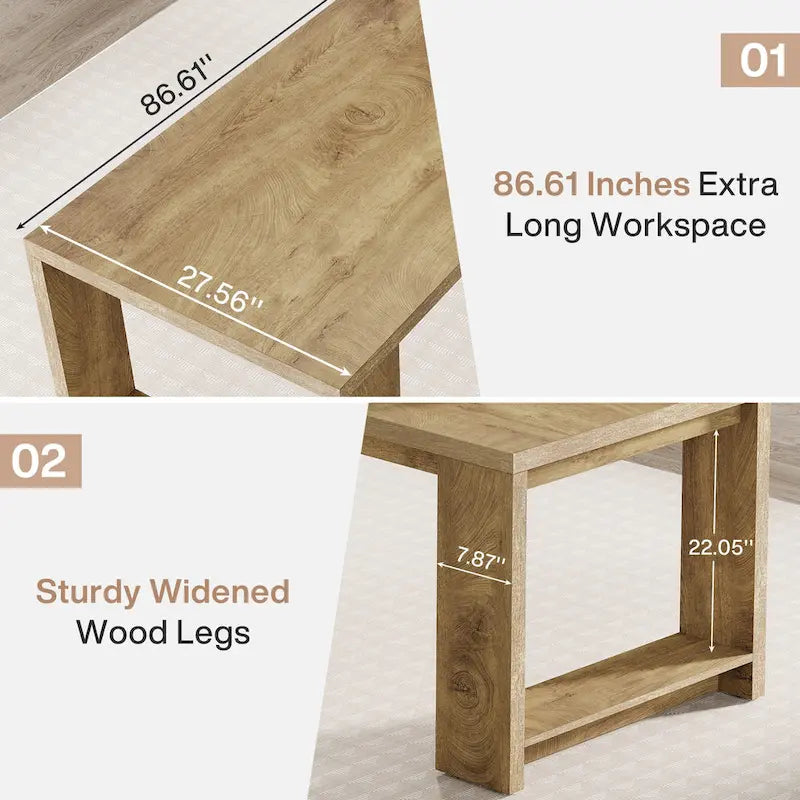 2 Person Desk, 86  Extra Long Desk, Double Computer Desk Workstation