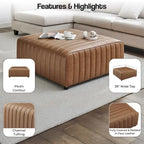 Harland Faux Leather Square Coffee Table/Ottoman