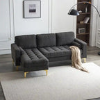 3-Seater Golden Tripod Legs Indoor Modular Sofa