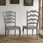 Ronda French Ladder Back Wood Dining Chairs (Set of 2)