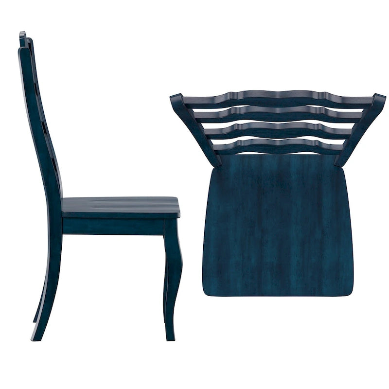 Ronda French Ladder Back Wood Dining Chairs (Set of 2)