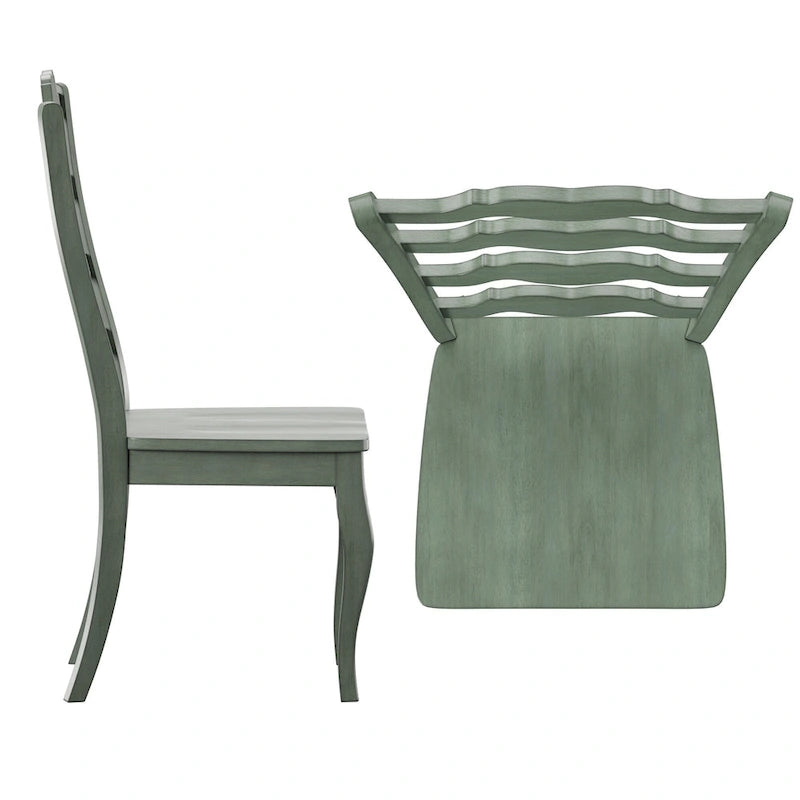 Ronda French Ladder Back Wood Dining Chairs (Set of 2)