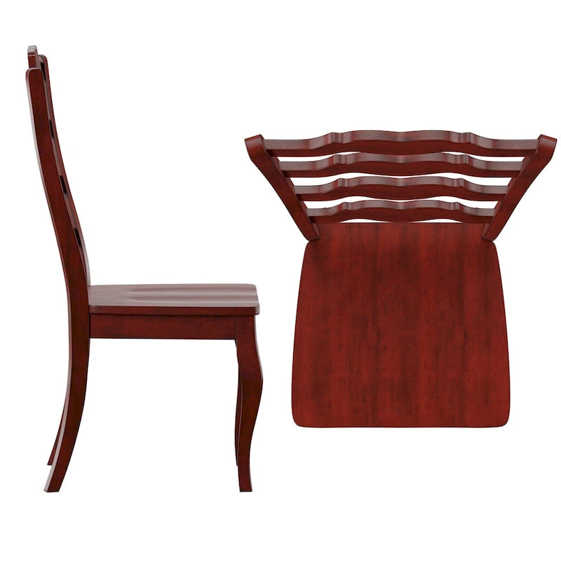 Ronda French Ladder Back Wood Dining Chairs (Set of 2)