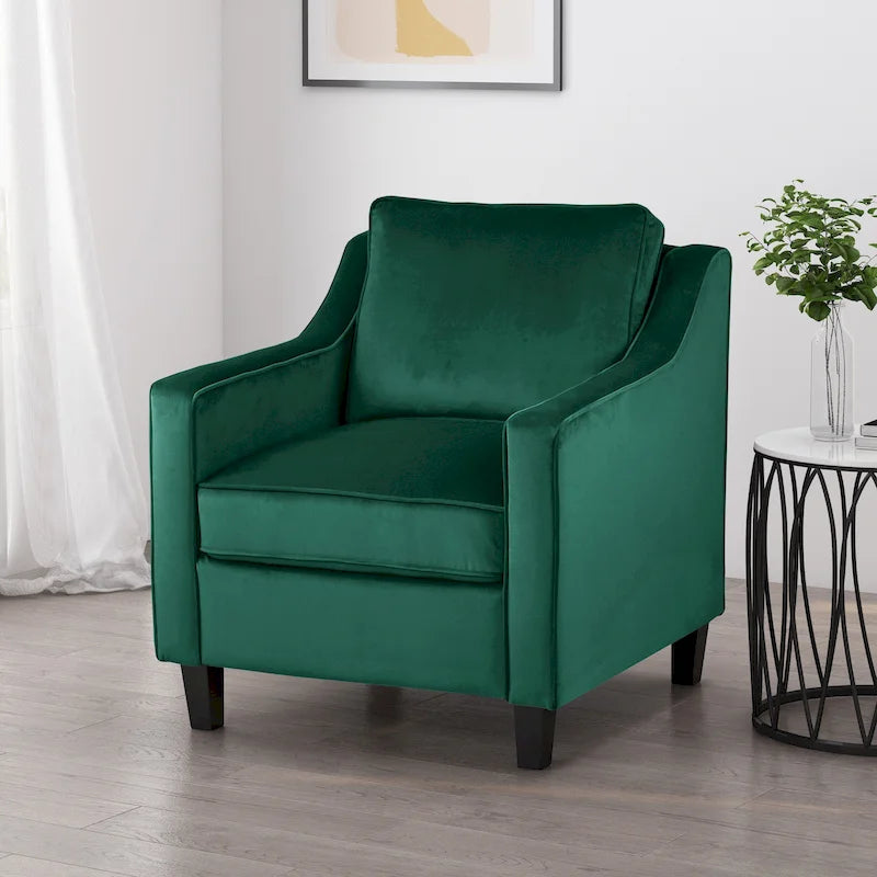 Milo Contemporary Velvet Club Chair by Christopher Knight Home - 30.75  W x 33.50  L x 33.75  H