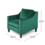 Milo Contemporary Velvet Club Chair by Christopher Knight Home - 30.75  W x 33.50  L x 33.75  H