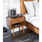 Middlebrook Mid-Century Solid Wood 1-Drawer, 1 Shelf Nightstand