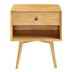 Middlebrook Mid-Century Solid Wood 1-Drawer, 1 Shelf Nightstand