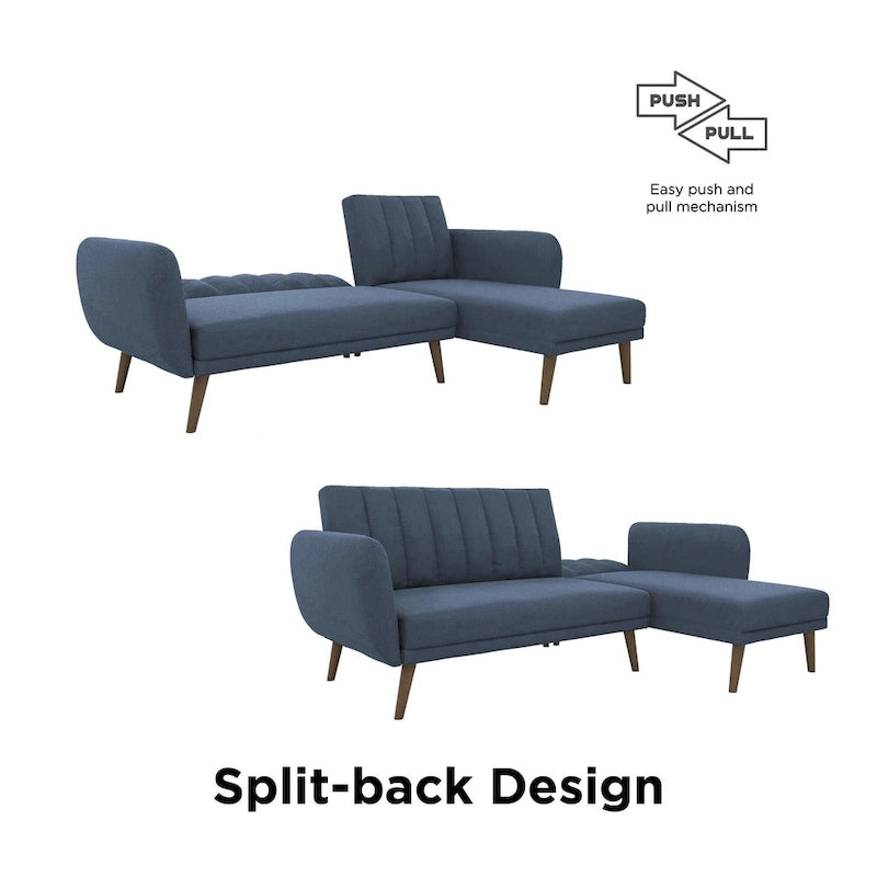 The Novogratz Brittany Sectional Futon Sofa