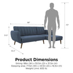 The Novogratz Brittany Sectional Futon Sofa