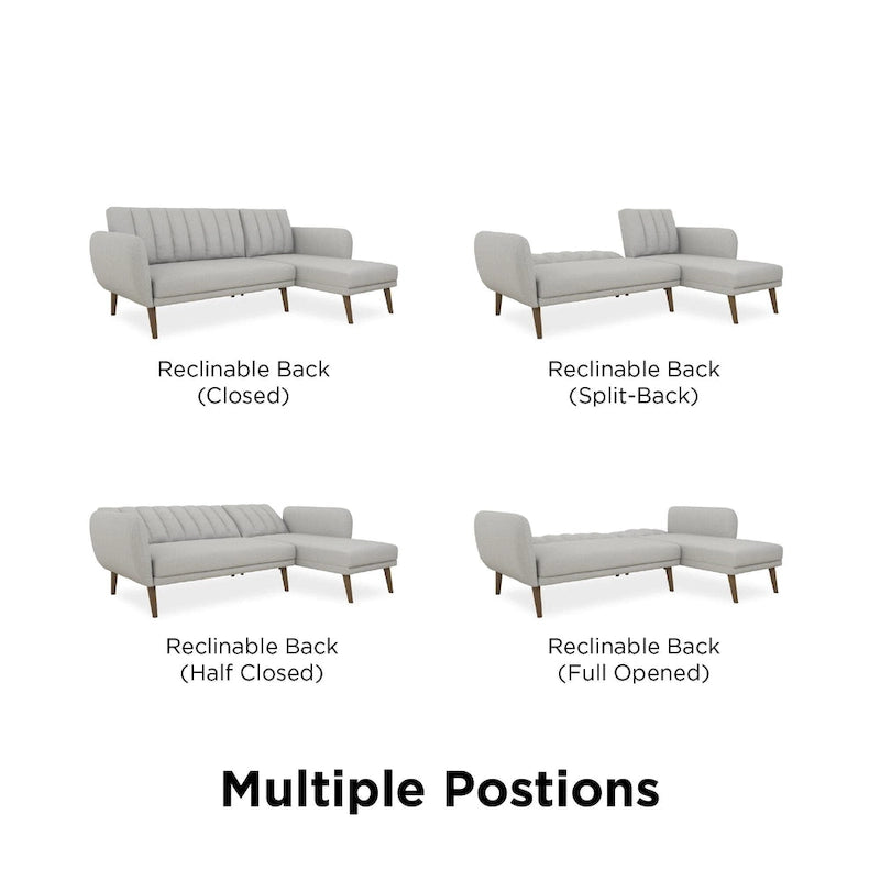 The Novogratz Brittany Sectional Futon Sofa