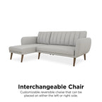 The Novogratz Brittany Sectional Futon Sofa