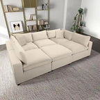 Yannie Mid-Century Modern Modular Sectional Velvet Sofa