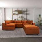 Yannie Mid-Century Modern Modular Sectional Velvet Sofa