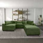 Yannie Mid-Century Modern Modular Sectional Velvet Sofa