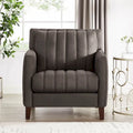 Hydeline Ennis Top Grain Leather Chair with Feather, Memory Foam and Springs