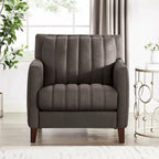 Hydeline Ennis Top Grain Leather Chair with Feather, Memory Foam and Springs