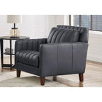Hydeline Ennis Top Grain Leather Chair with Feather, Memory Foam and Springs
