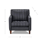 Hydeline Ennis Top Grain Leather Chair with Feather, Memory Foam and Springs
