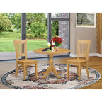 East West Furniture Dinette Set Contains a Round Dining Table with Dropleaf and Dining Room Chairs, (Pieces & Seat Options)