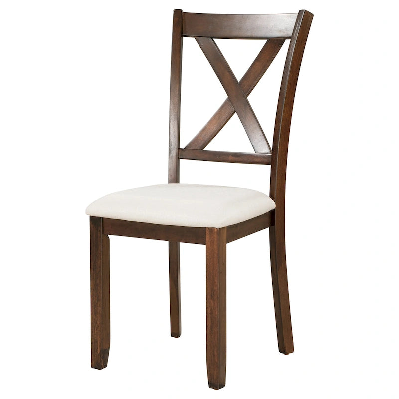 Nestfair 6-Piece Dining Table Set with 4 Fabric Chairs and Bench