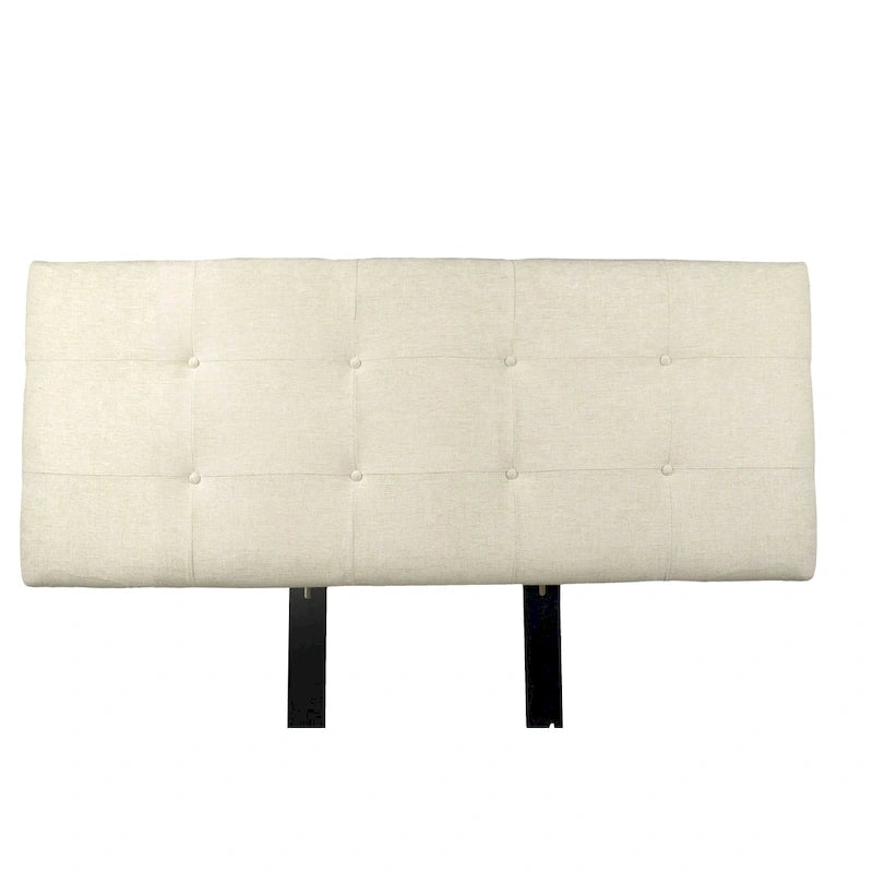 MJL Furniture Ali Button Tufted Atlas Bone Upholstered Headboard