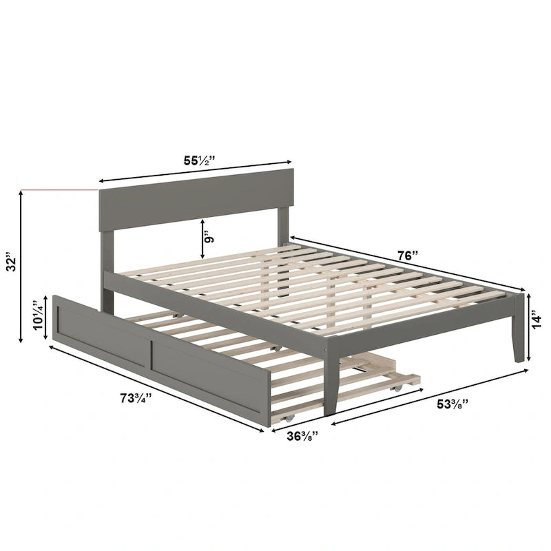 AFI Boston Platform Bed with Trundle