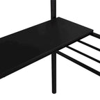 Twin Black Metal Loft Bed Frame with Desk, No Box Spring Needed