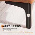 OVIOS Mid-Century Suede Reversible Chaise Sofa With Metal Legs