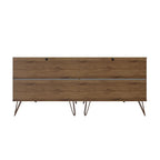 Manhattan Comfort Rockefeller 6-Drawer Double Low Dresser with Metal Legs