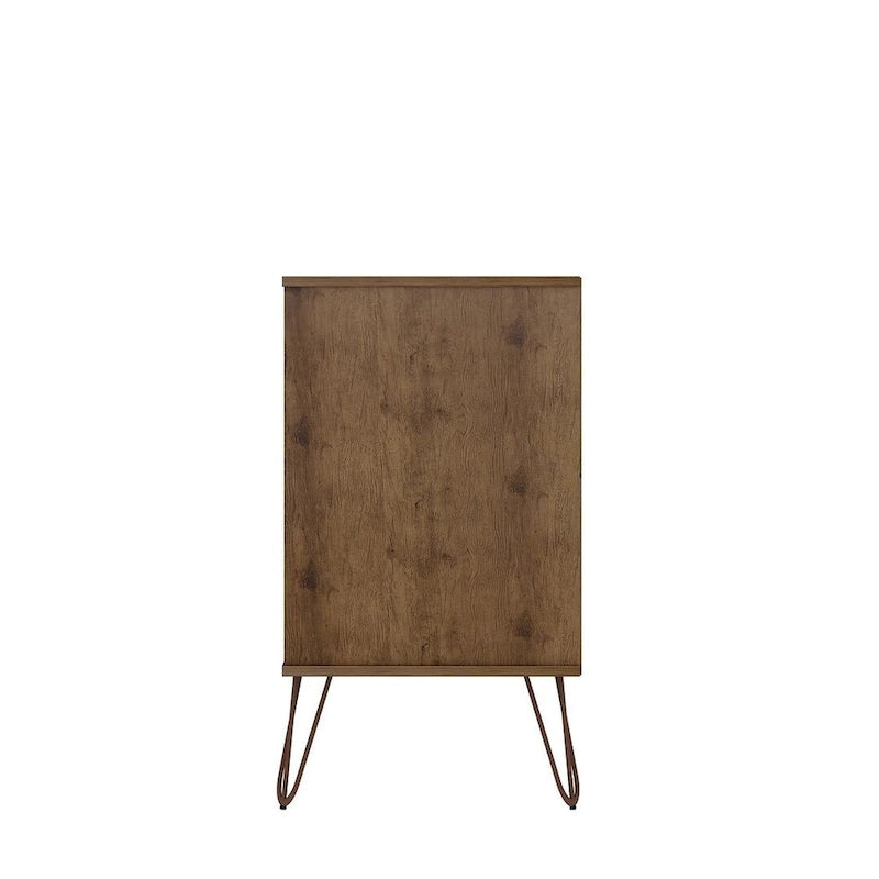 Manhattan Comfort Rockefeller 6-Drawer Double Low Dresser with Metal Legs