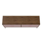 Manhattan Comfort Rockefeller 6-Drawer Double Low Dresser with Metal Legs