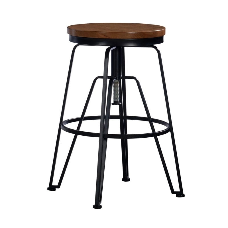Aimes Wood and Metal 25-29 Inch Adjustable Stool