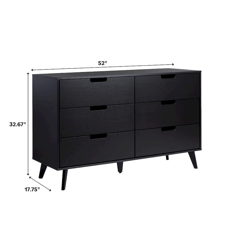 Middlebrook Designs Hans 6 Drawer Dresser with Cut Out Handles