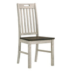 Derry Farmhouse Antique White Wood Slatted Backs Dining Chairs by Furniture of America (Set of 2)
