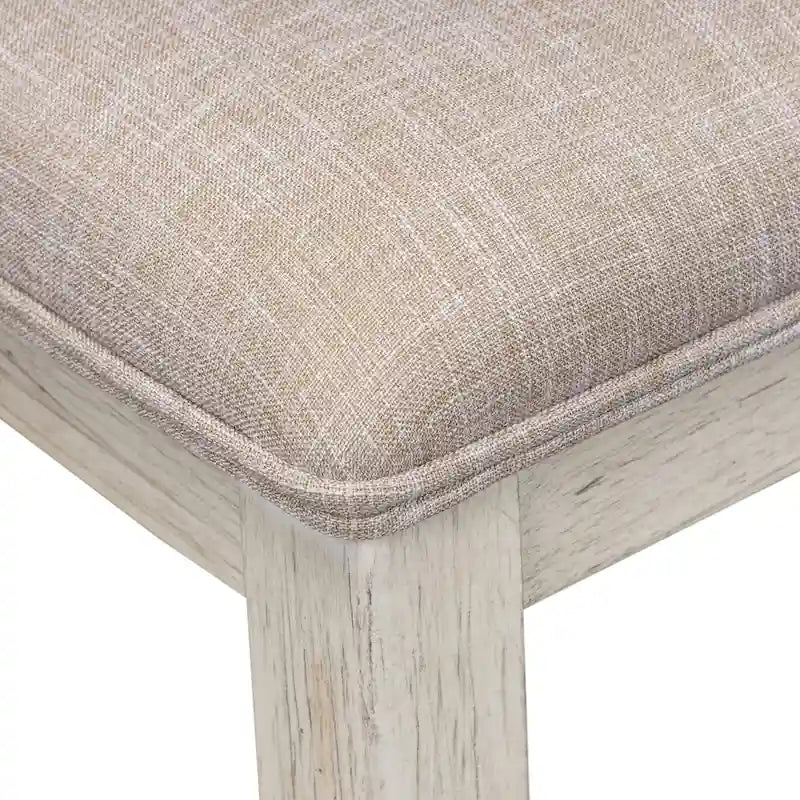 Farmhouse Reimagined Antique White with Chestnut 6 Piece Trestle Table Set